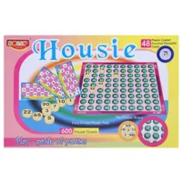 Housie Game Set for Adults and Kids - Tambola Board Game Set with Tickets - Big Size with 48 Reusable Tickets - 1-90 Number Tile Fixable Board