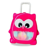 Portable Trolley Suitcase Owl Fashion Kit – Pink Owl Shape Styling Toy Set for Kids, for Girls Everyday Fun