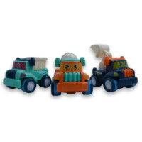 Kids Push and Go Toy Vehicles, Construction Trucks Set of 3, Multi-Color