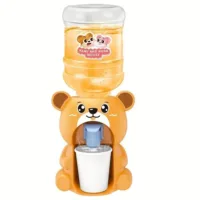 Water Dispenser Toy for Kids, Cute Bear Cartoon Character Drinking Fountain, Pumps Water Juice & Milk, Mini Water Dispenser Toy for Toddlers and Kids