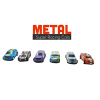 Die-Cast Metal Toy Cars Collection, 6 Pieces, Assorted Colors and Designs, Racing Sport Models