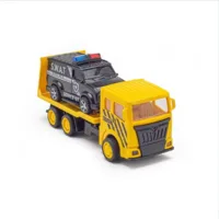 Zubblo Highway Pull Back Flat Bed Towing Truck Toy for Kids – Durable Pull-Back Vehicle | Educational & Safe Toy for Boys & Girls Age 3+ | Friction-Powered Truck Carrier Vehicle Set