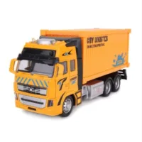 Zubblo Die-Cast Metal Pull Back City Logistics Container Truck Toy – Friction Powered Vehicle for Kids | Durable, Safe, Educational Toy for Boys & Girls Age 3+ | Unisex Toy Truck | Birthday Gift Boy