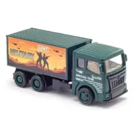 Zubblo Highway Pull Back Truck Toy for Kids | Container Army Delivery Truck with Pull-Back Mechanism,Opening Back Door, Durable ABS Plastic, Safe & Educational Toy for 3+ Years Boys & Girls